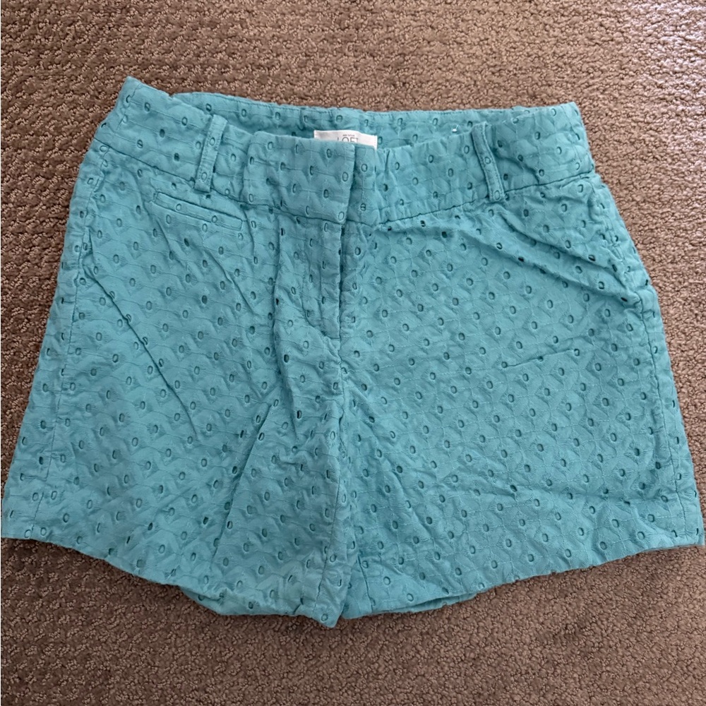 LOFT shorts blue eyelet